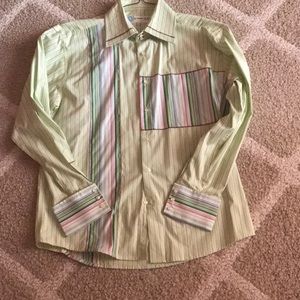 Men’s shirts. Green and blue.